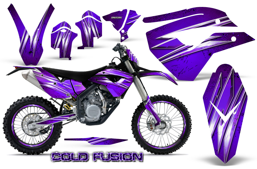 Husaberg FE570 Enduro 2010 Graphics Kit Cold Fusion Purple NP Rims